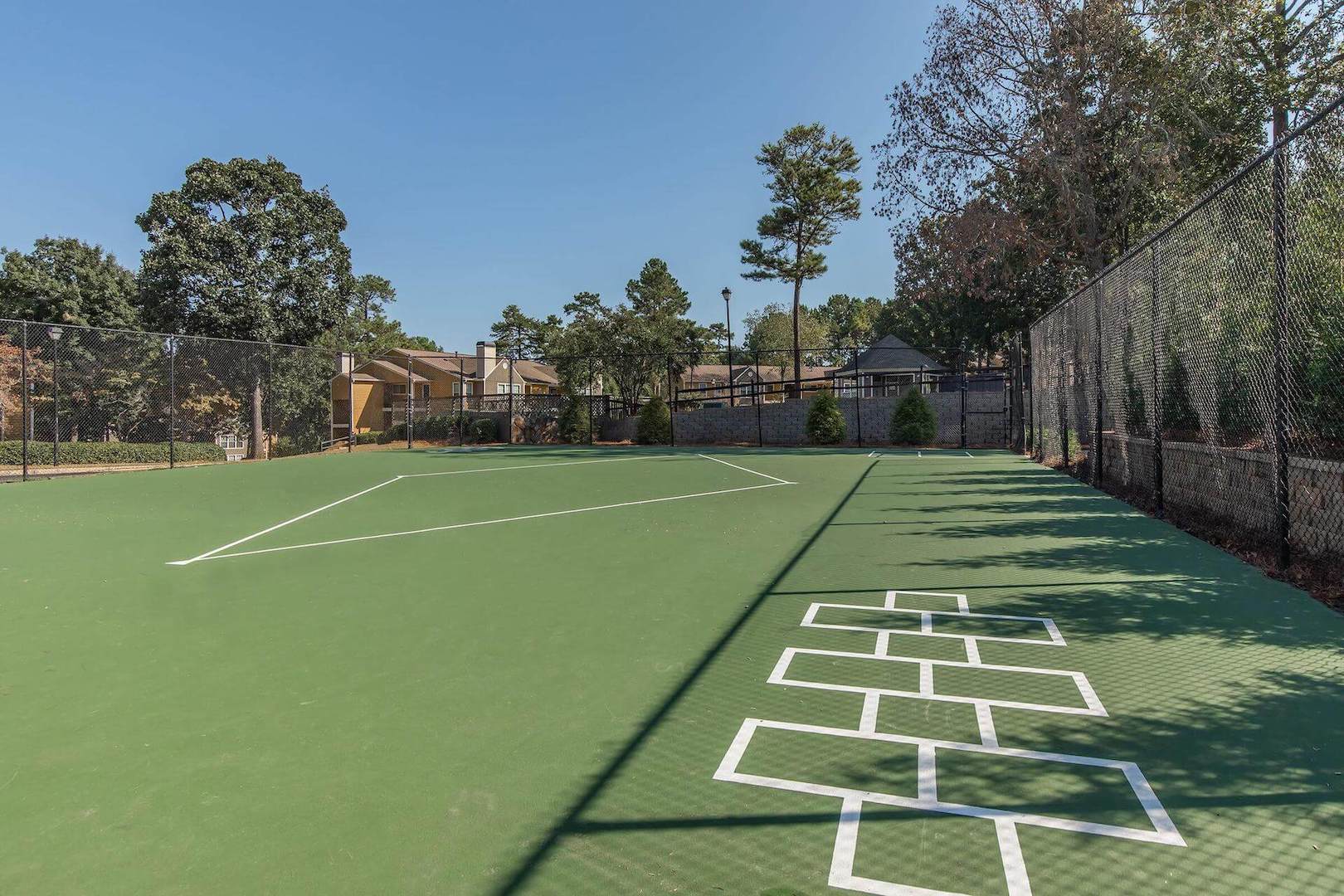 enjoy our fenced in sports court