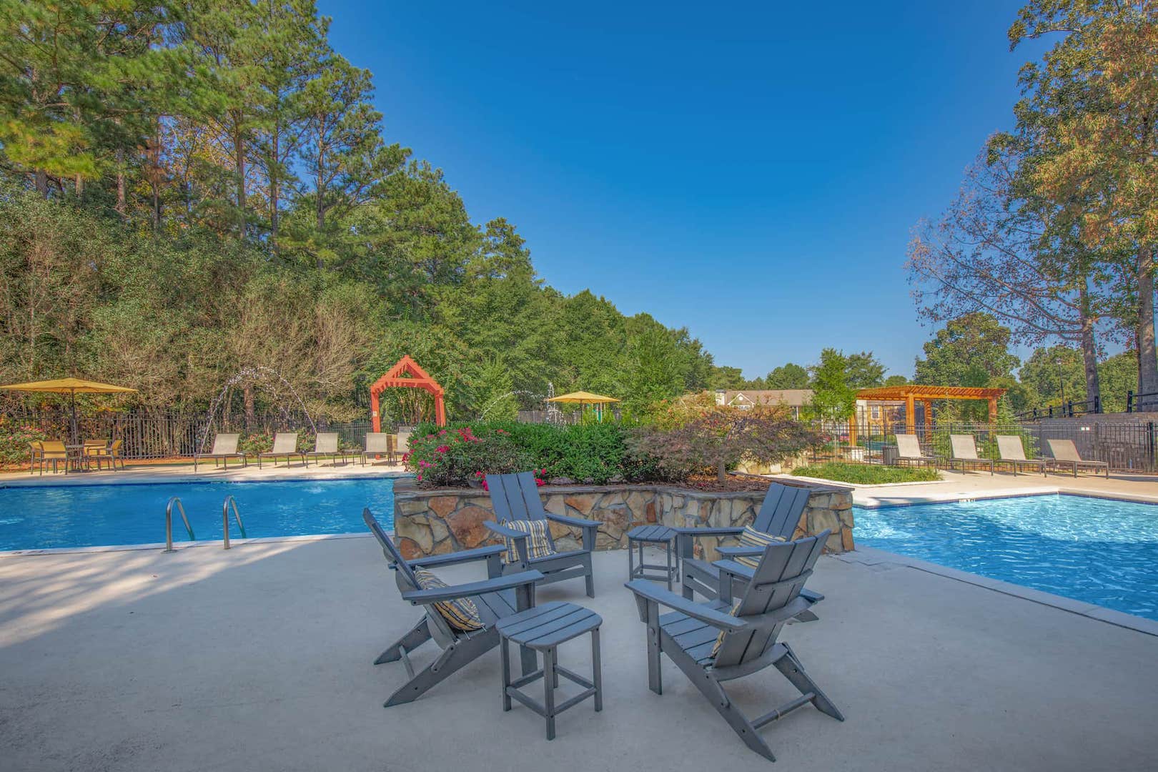 seating by the pool