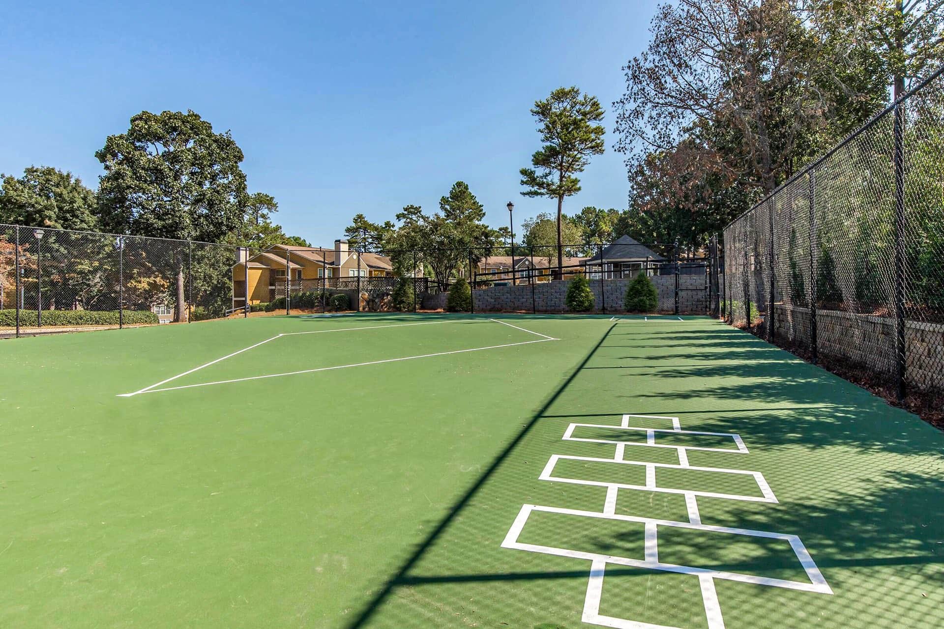 enjoy our fenced in sports court